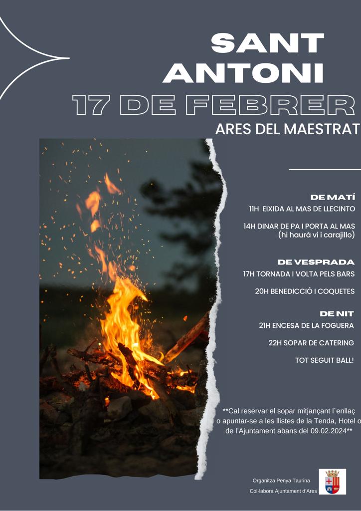 Ares celebrará Sant Antoni con fuego y tradición